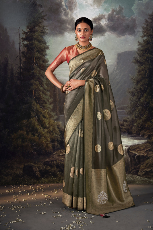 Majestic Woven Banarasi Silk Saree in Lustrous Pure Silk