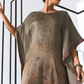 Gaji Silk Printed Kaftan Top Paired with Cotton Bottom