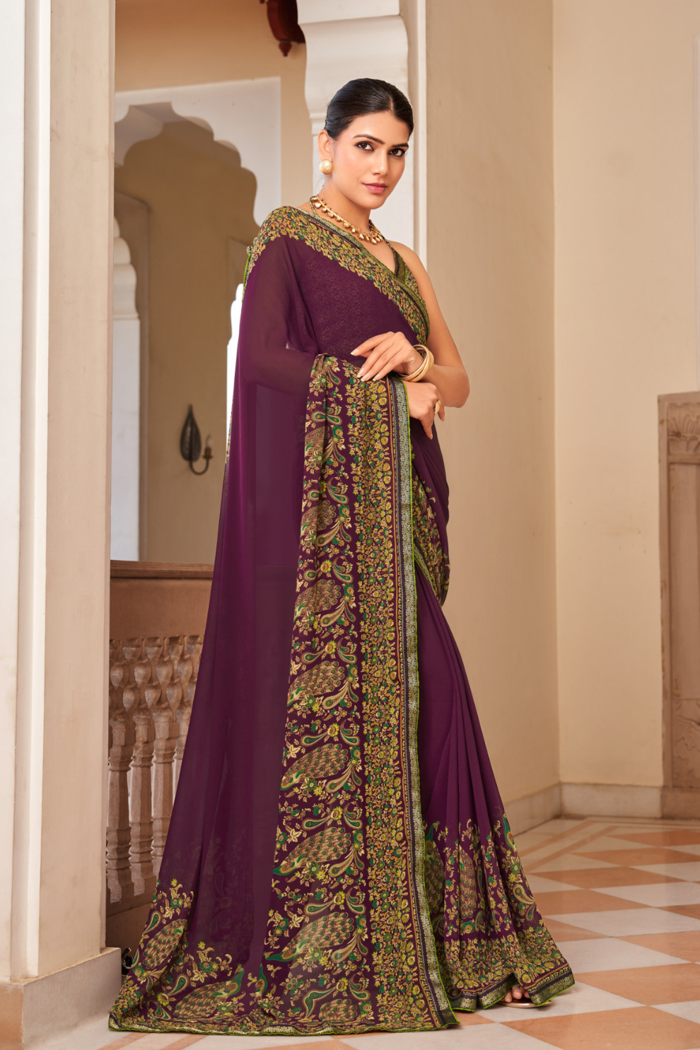 Elegant Georgette Saree with Graceful Drape