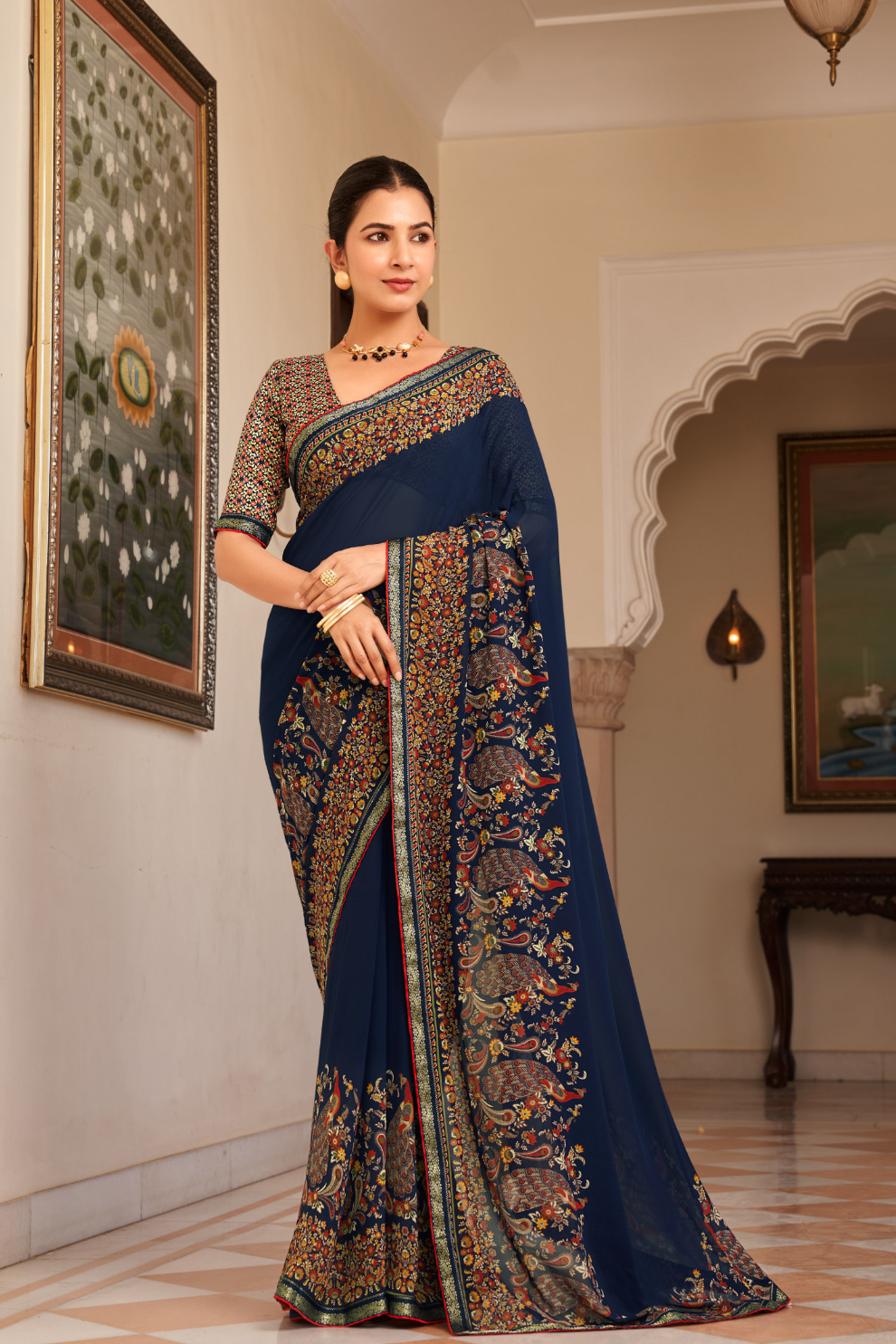 Elegant Georgette Saree with Graceful Drape