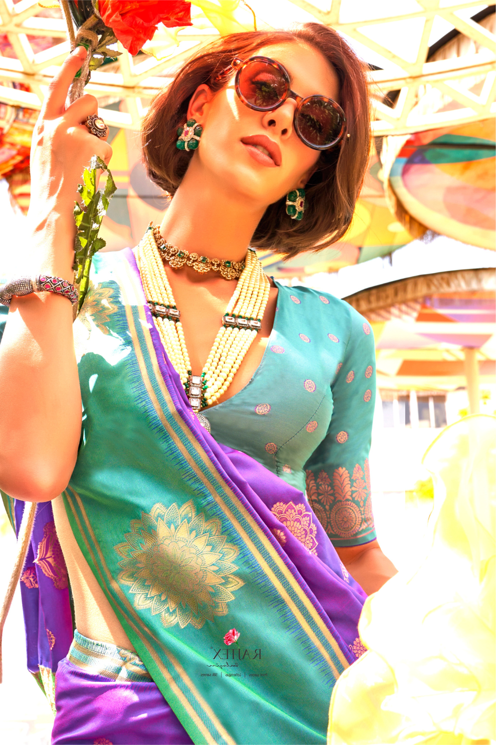 Pure Katan Banarasi Silk Blend Saree with Traditional Weaving