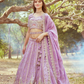 Gold Crushed Tissue Lehenga Choli with Moti and Zari Work