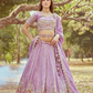 Gold Crushed Tissue Lehenga Choli with Moti and Zari Work