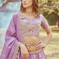 Gold Crushed Tissue Lehenga Choli with Moti and Zari Work