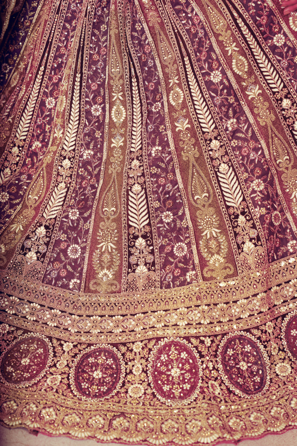 Elegant Bridal Lehenga Featuring Delicate Thread Embroidery