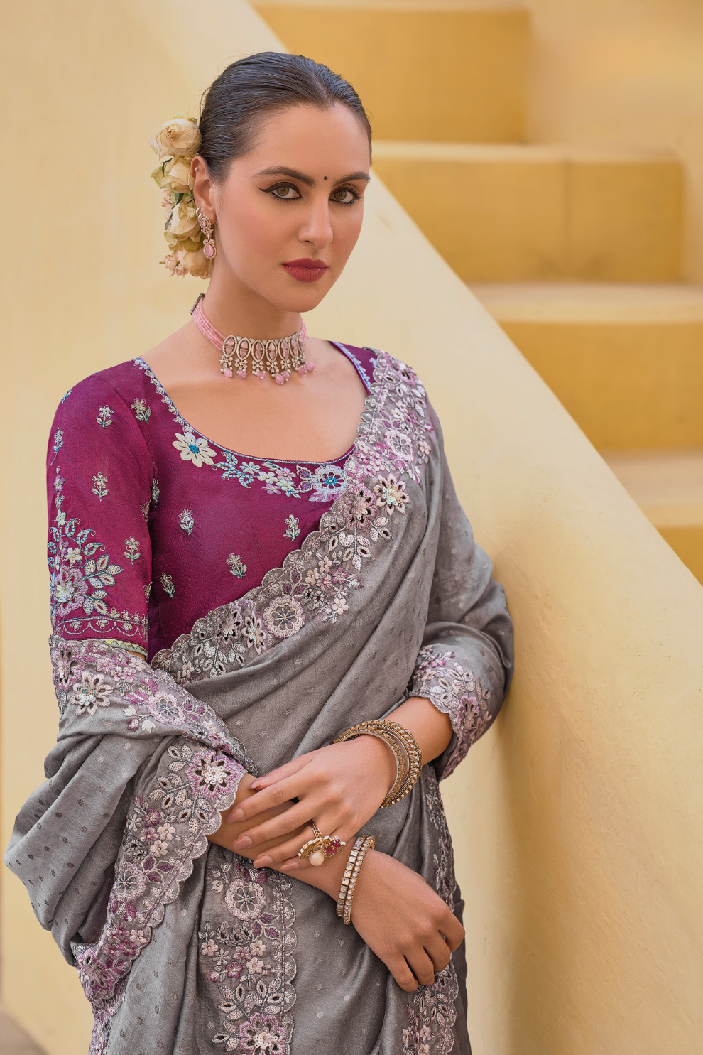 Whispers of Elegance in Fancy Tissue Organza Silk Drape