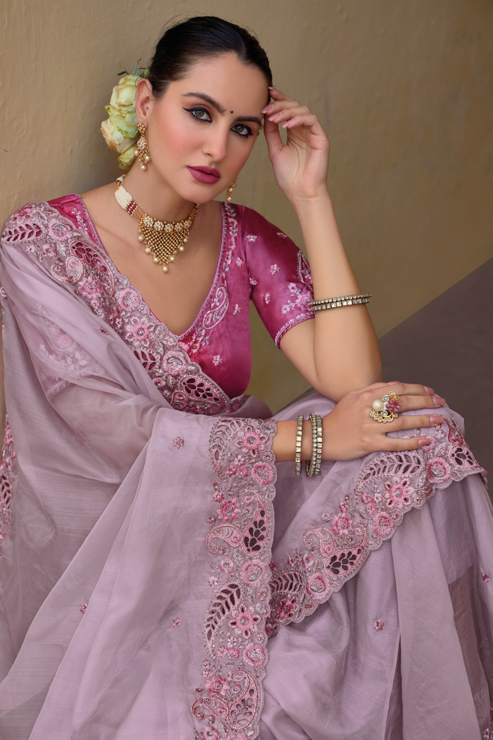 Whispers of Elegance in Fancy Tissue Organza Silk Drape