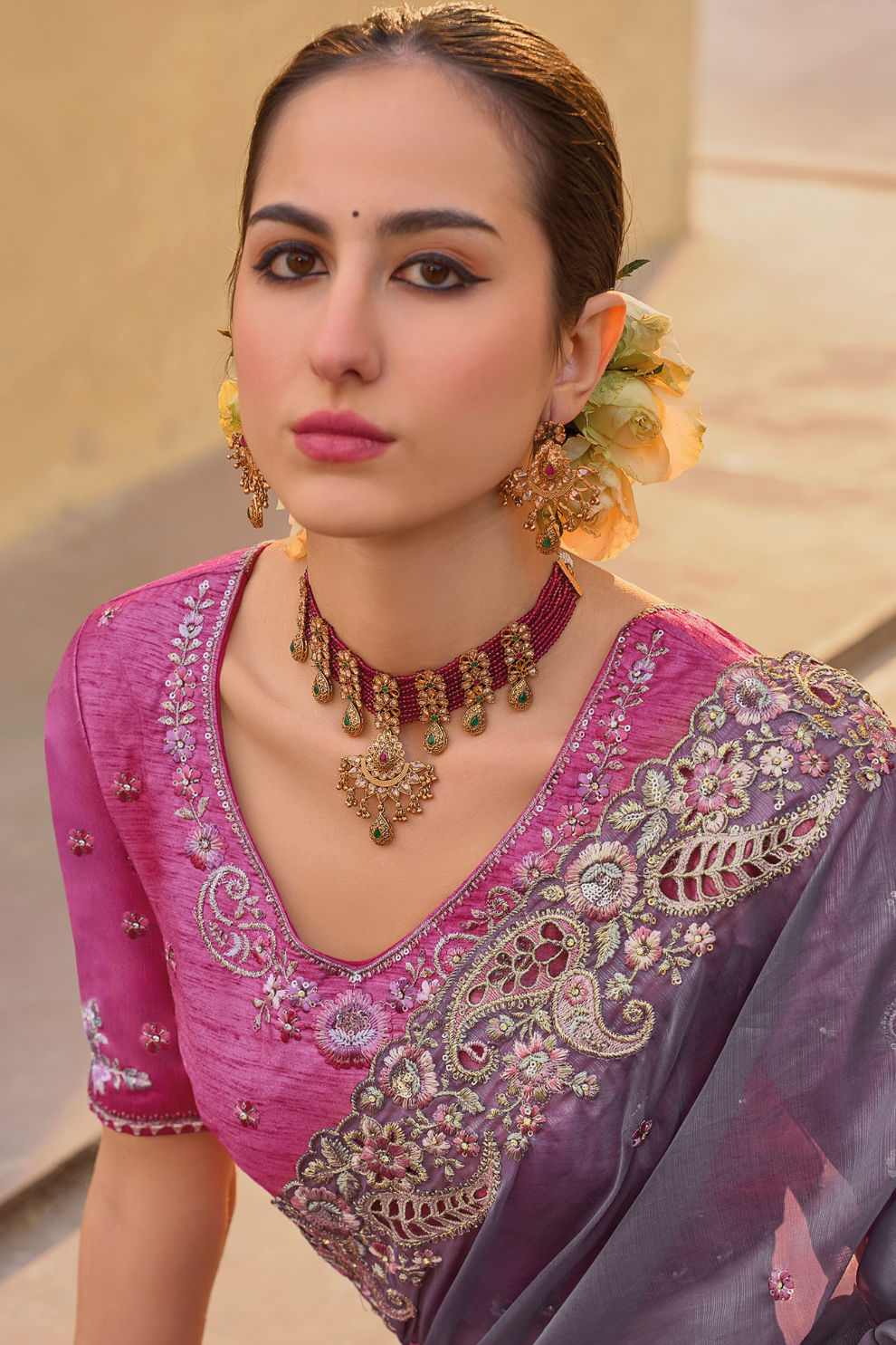 Whispers of Elegance in Fancy Tissue Organza Silk Drape