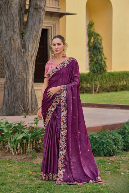 Whispers of Elegance in Fancy Tissue Organza Silk Drape