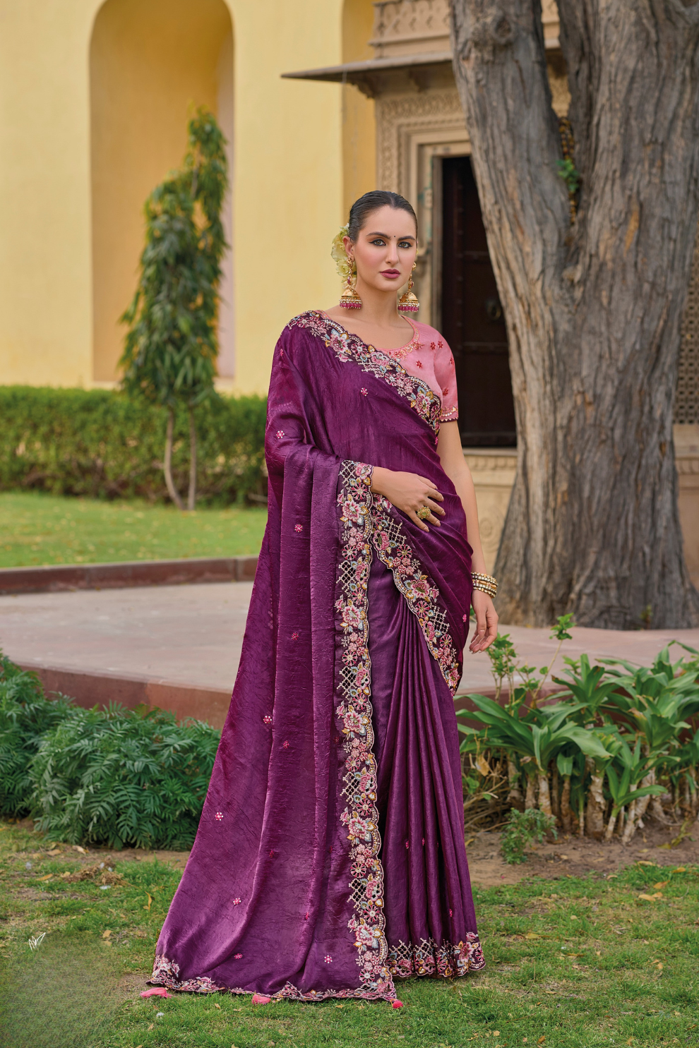 Whispers of Elegance in Fancy Tissue Organza Silk Drape