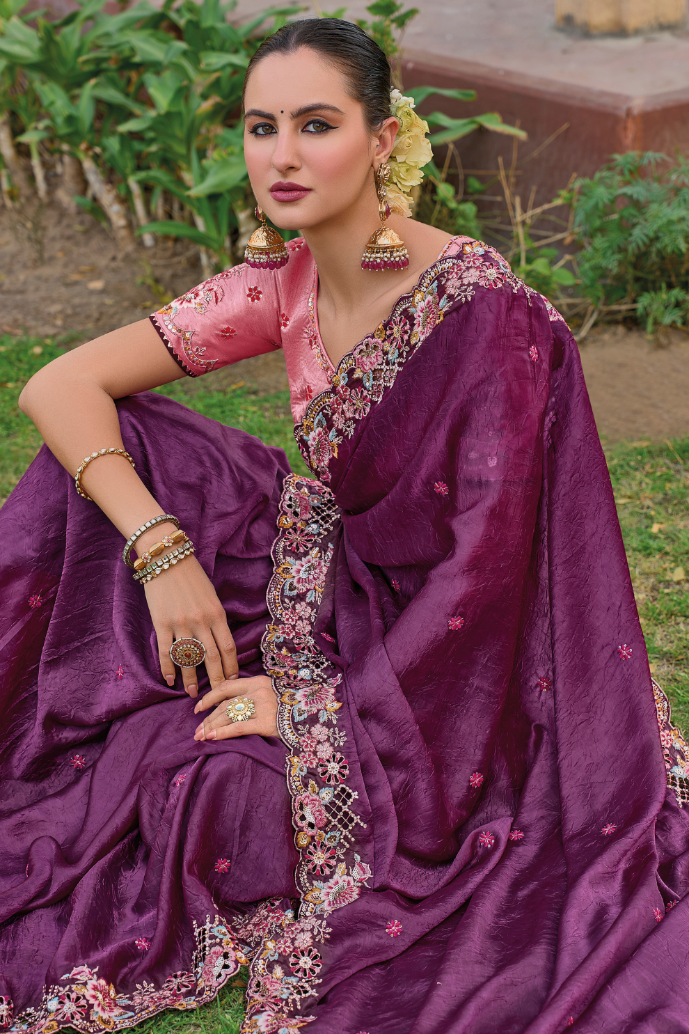 Whispers of Elegance in Fancy Tissue Organza Silk Drape