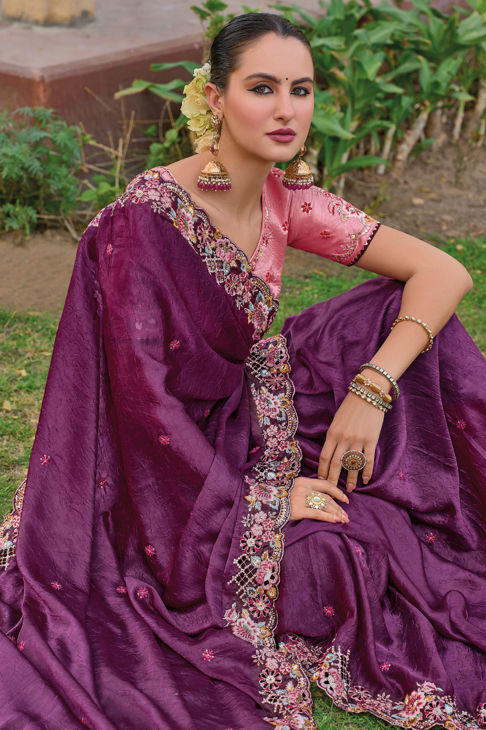 Whispers of Elegance in Fancy Tissue Organza Silk Drape