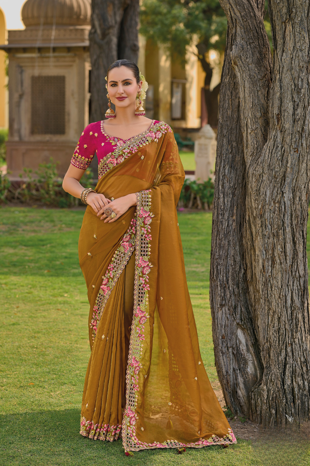 Whispers of Elegance in Fancy Tissue Organza Silk Drape