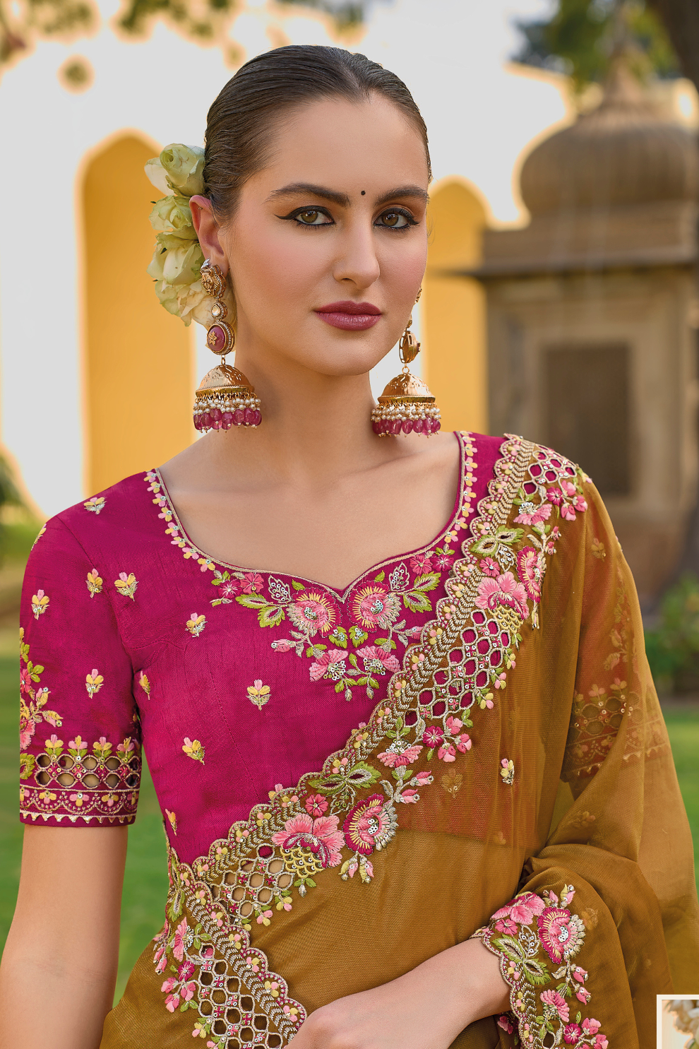 Whispers of Elegance in Fancy Tissue Organza Silk Drape