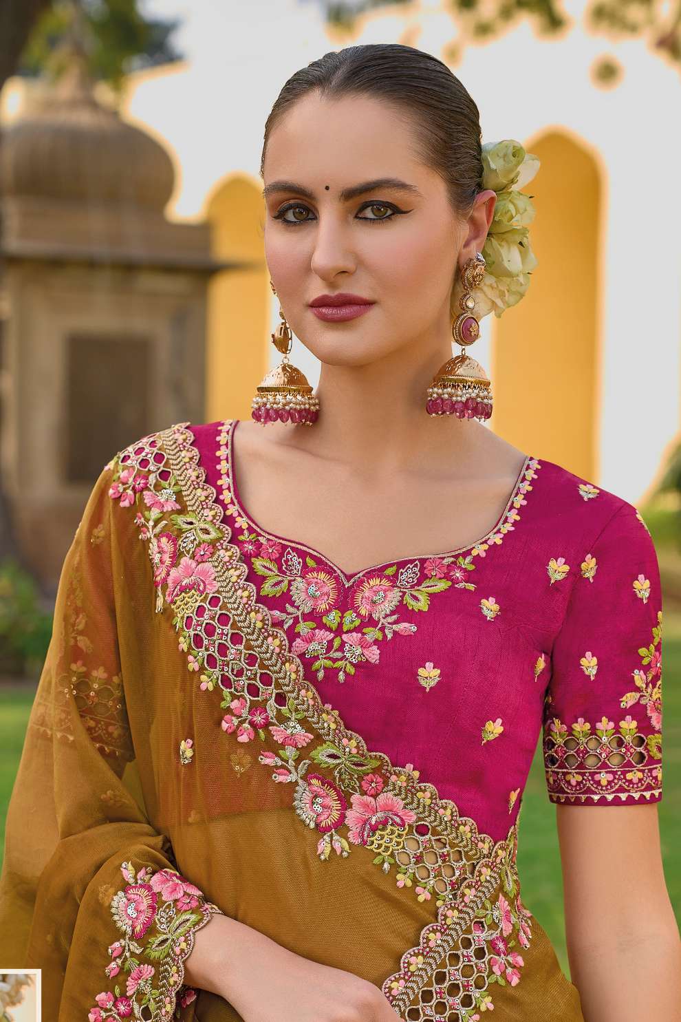 Whispers of Elegance in Fancy Tissue Organza Silk Drape