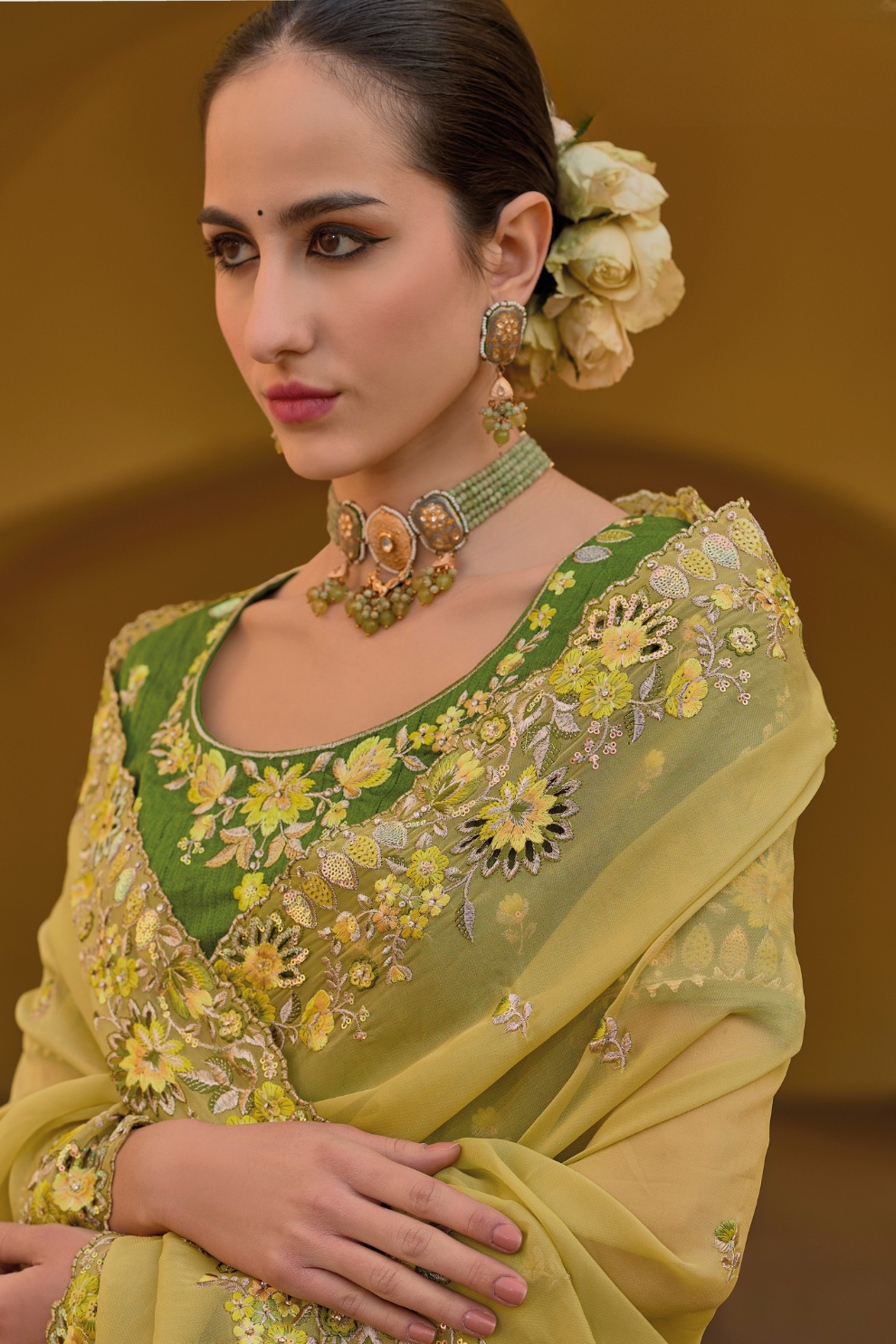 Whispers of Elegance in Fancy Tissue Organza Silk Drape