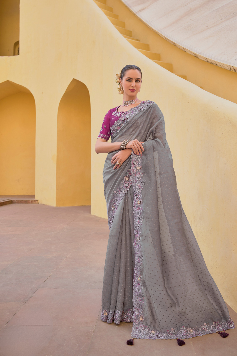 Whispers of Elegance in Fancy Tissue Organza Silk Drape