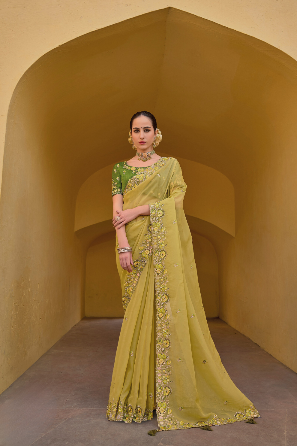 Whispers of Elegance in Fancy Tissue Organza Silk Drape