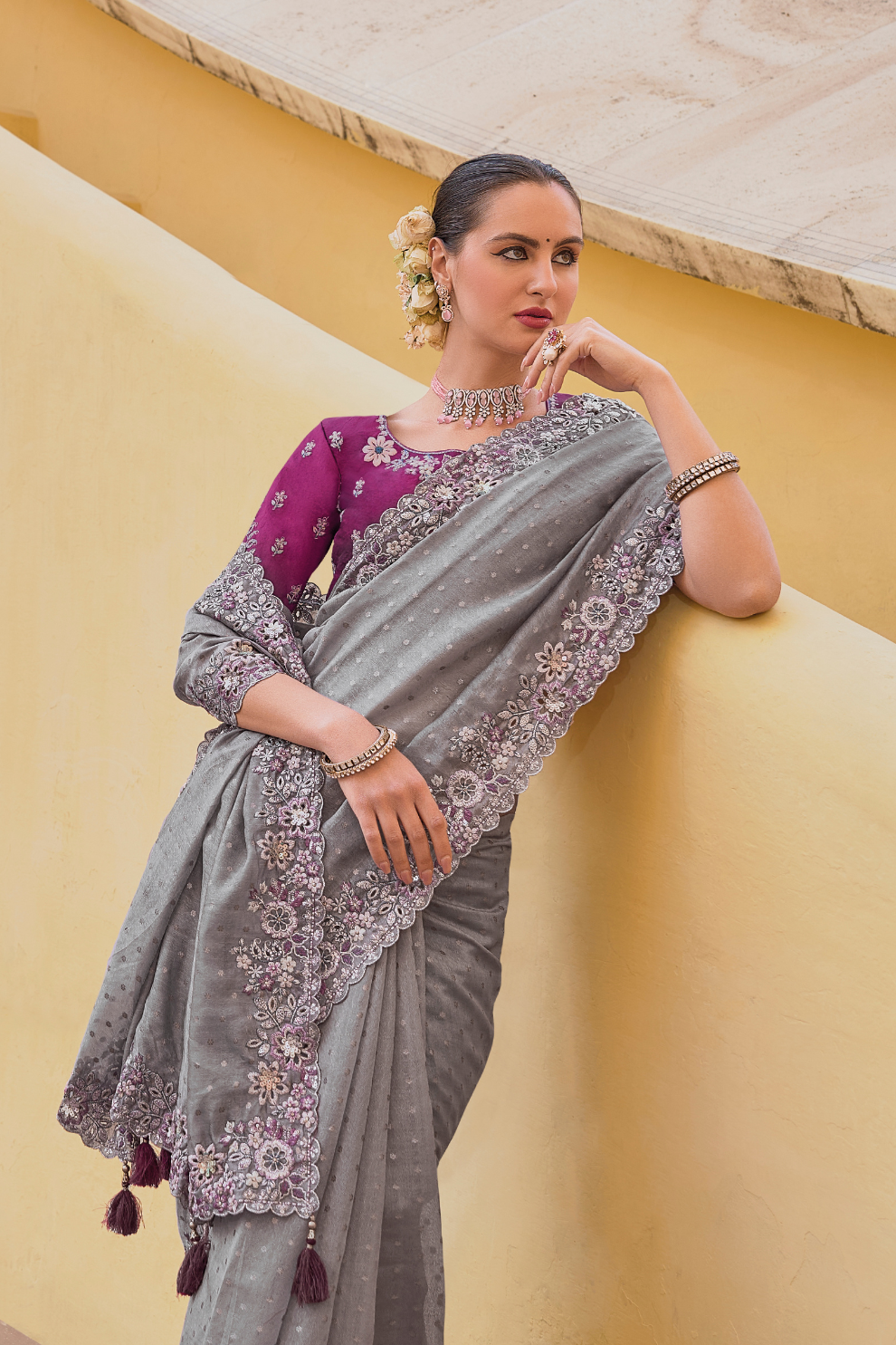 Whispers of Elegance in Fancy Tissue Organza Silk Drape