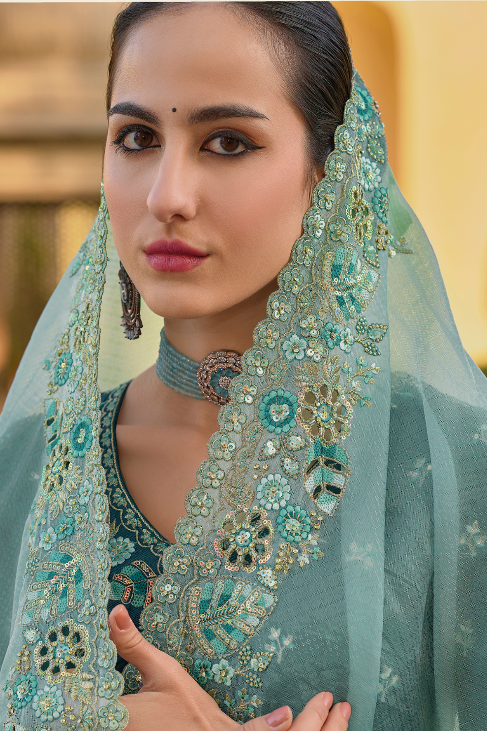 Whispers of Elegance in Fancy Tissue Organza Silk Drape