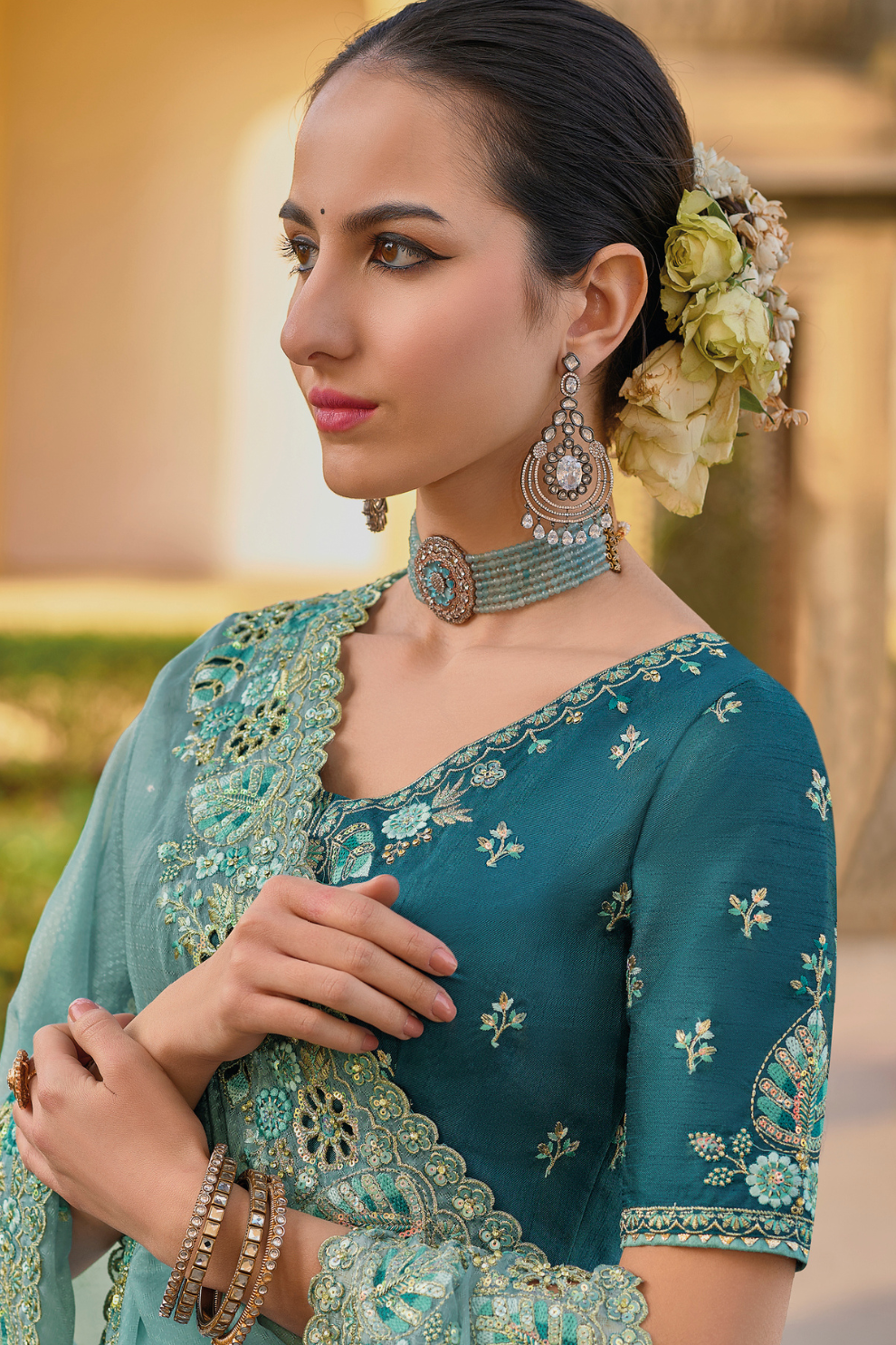 Whispers of Elegance in Fancy Tissue Organza Silk Drape