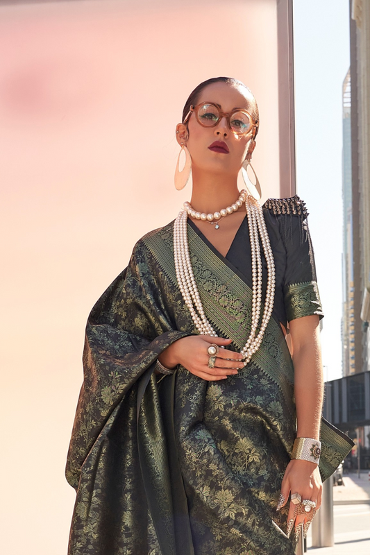 Floral Woven Zari Silk Banarasi Saree