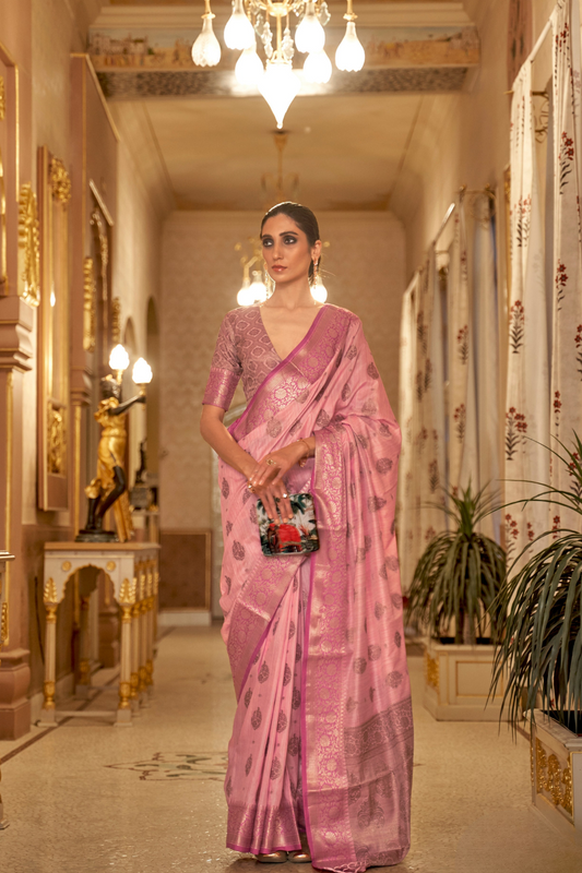 Zari Butta Tussar Silk Saree with Handwoven Elegance