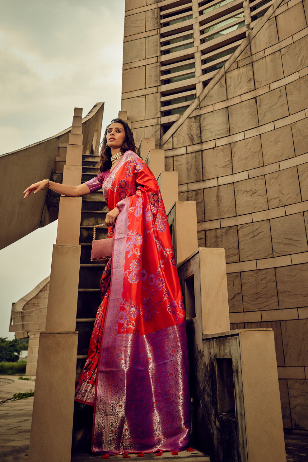 Royal Grandeur Draped in Luxurious Banarasi Satin Silk Elegance