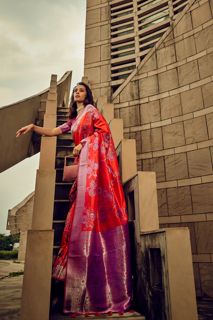 Royal Grandeur Draped in Luxurious Banarasi Satin Silk Elegance