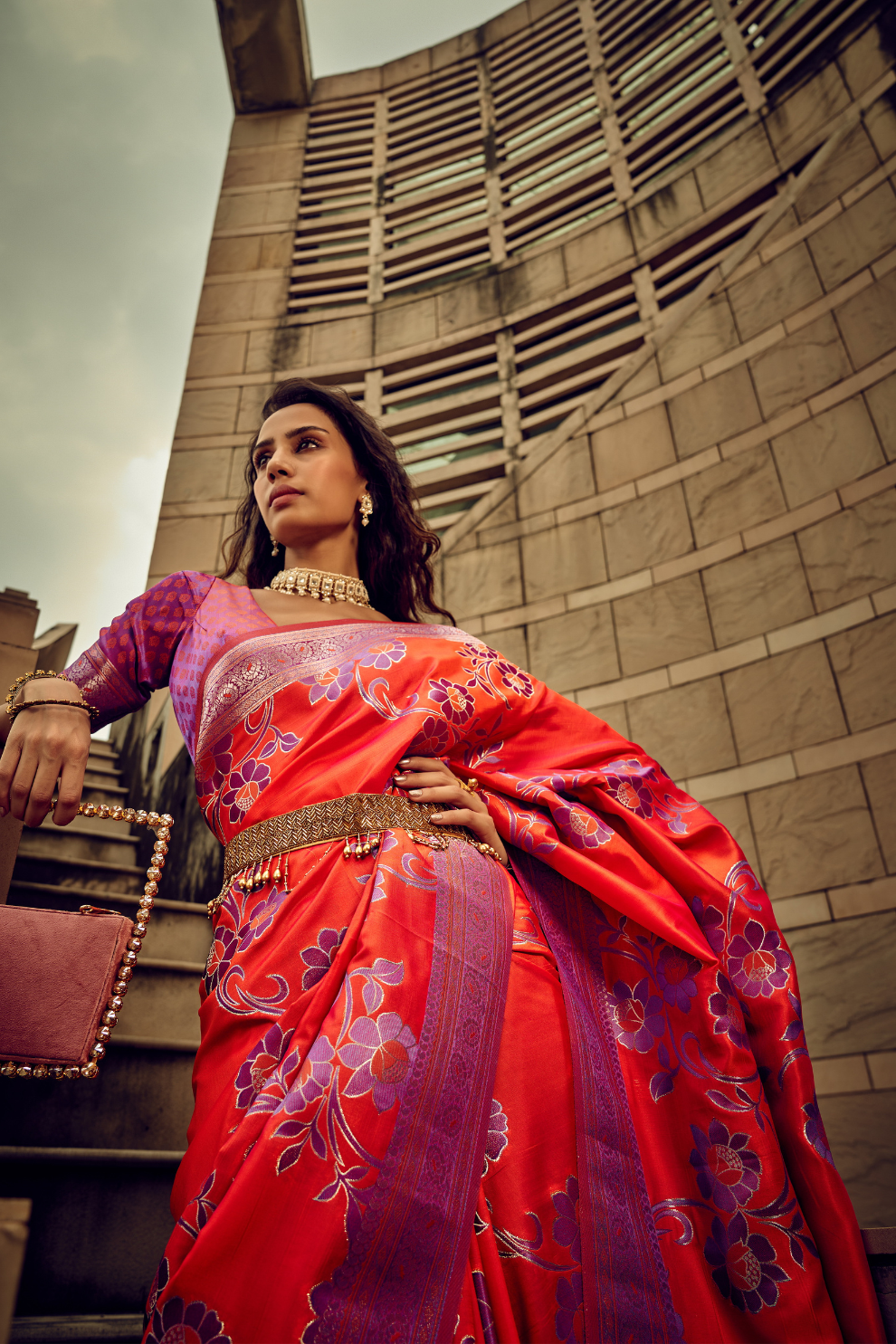 Royal Grandeur Draped in Luxurious Banarasi Satin Silk Elegance