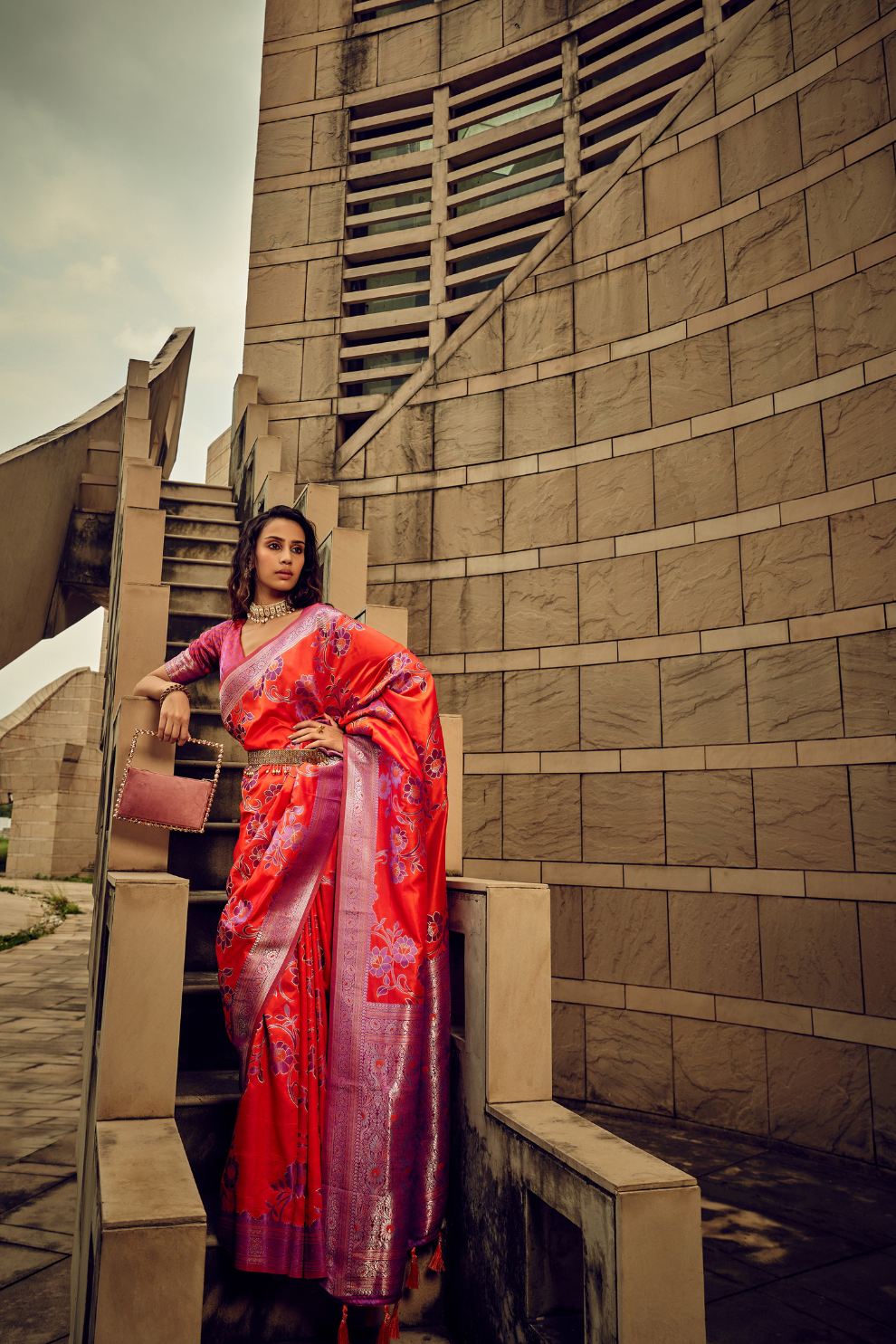 Royal Grandeur Draped in Luxurious Banarasi Satin Silk Elegance