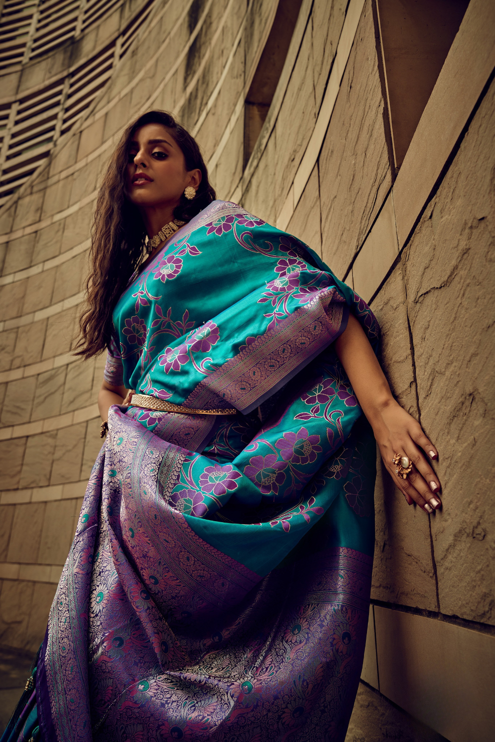 Royal Grandeur Draped in Luxurious Banarasi Satin Silk Elegance