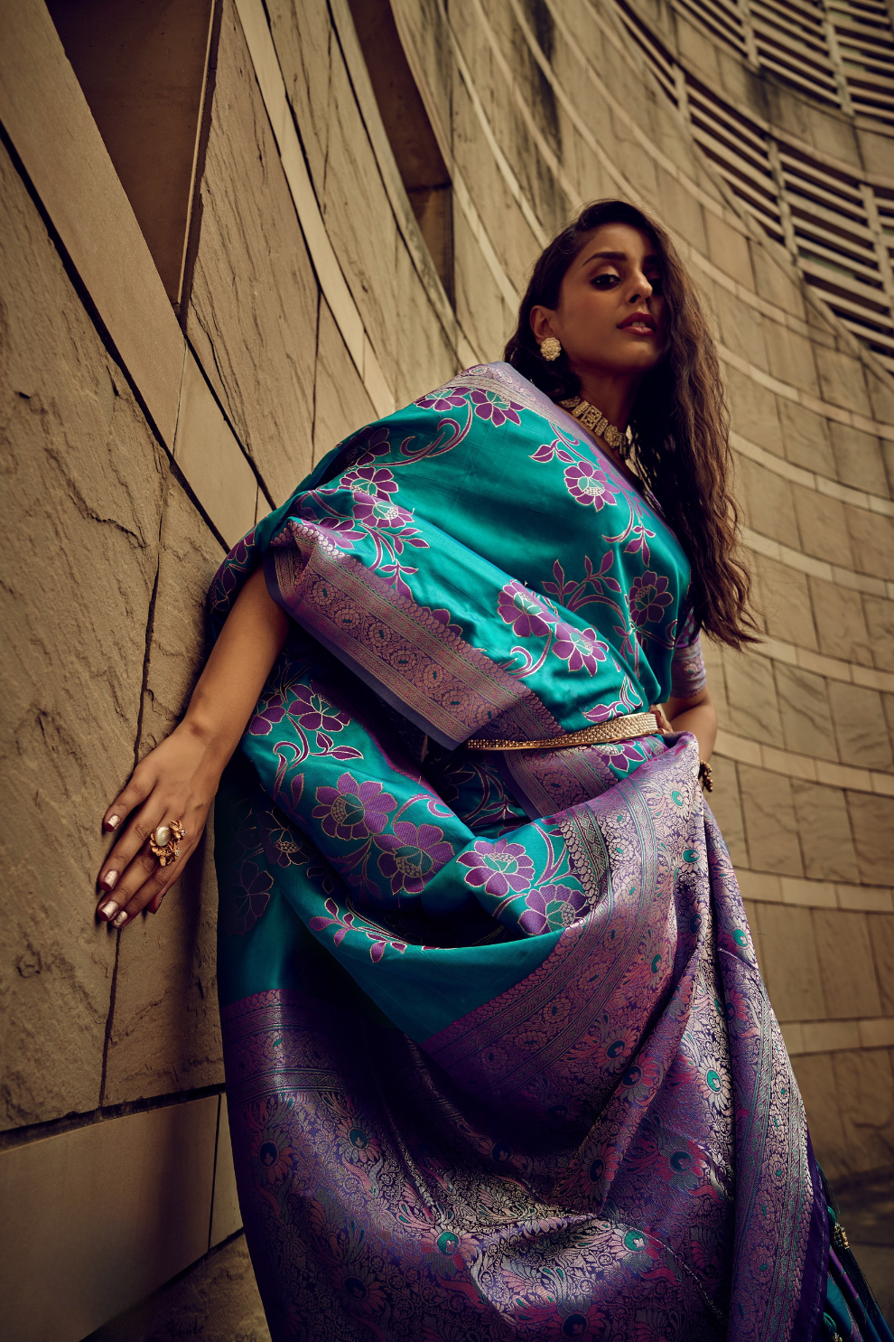 Royal Grandeur Draped in Luxurious Banarasi Satin Silk Elegance