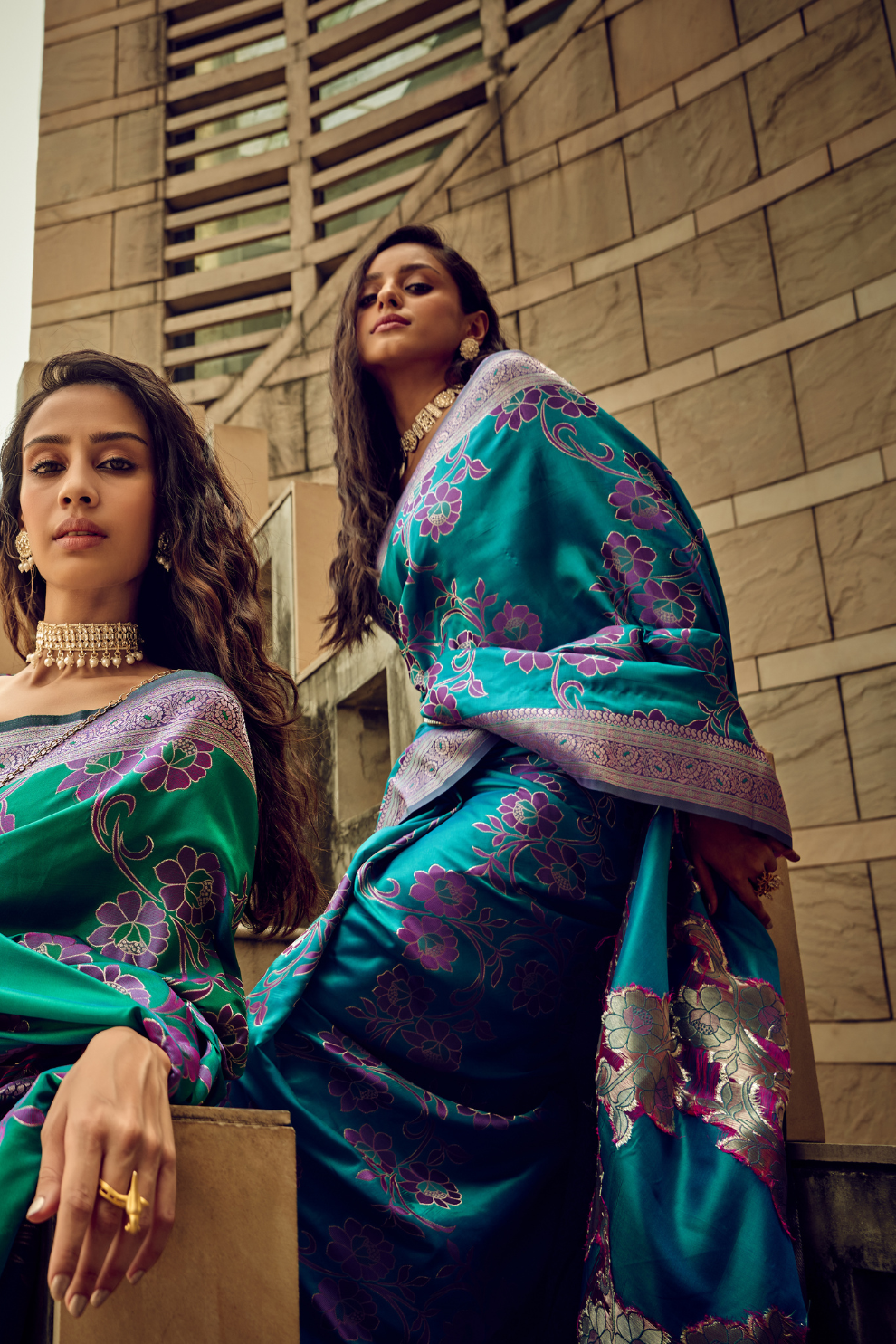 Royal Grandeur Draped in Luxurious Banarasi Satin Silk Elegance