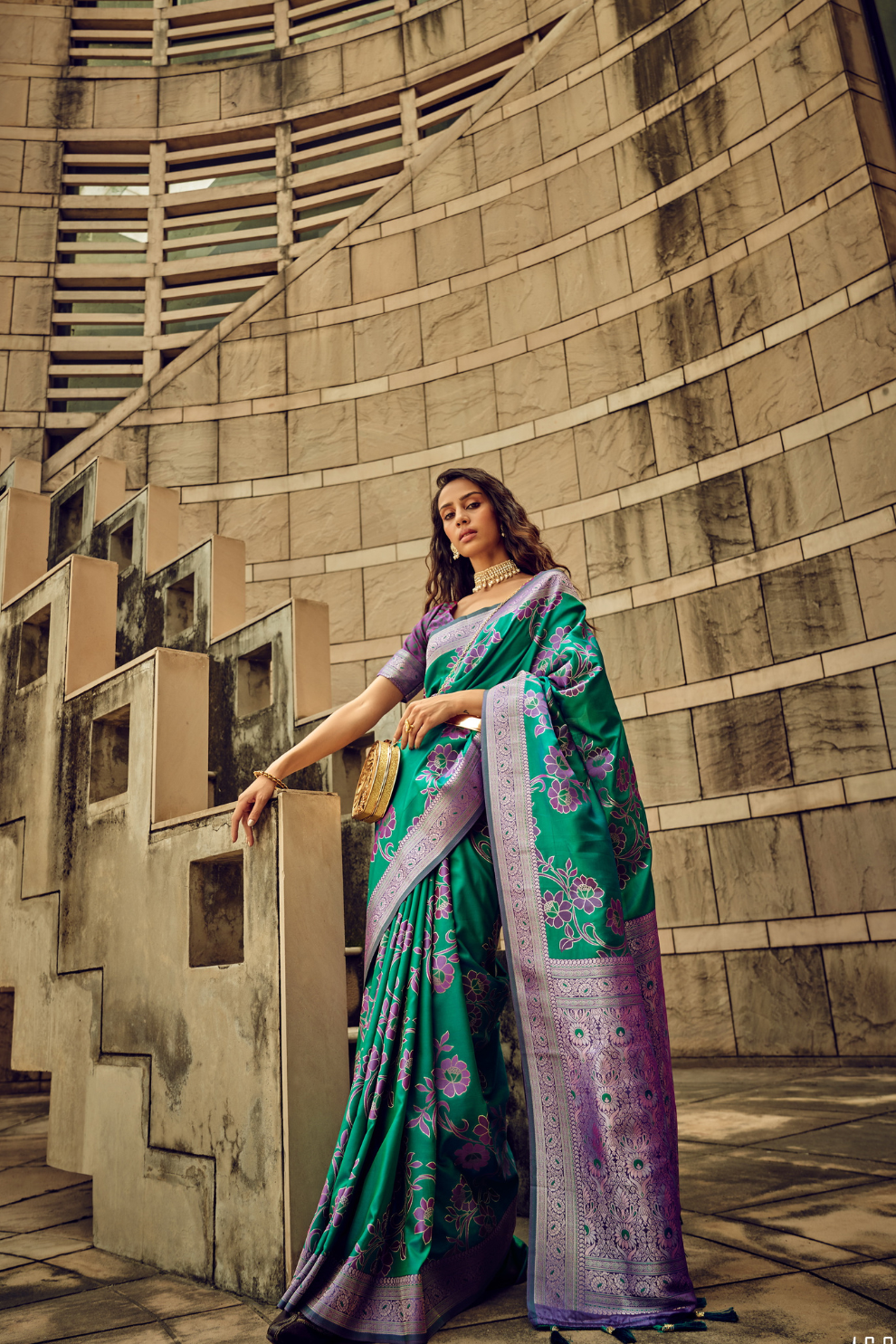 Royal Grandeur Draped in Luxurious Banarasi Satin Silk Elegance