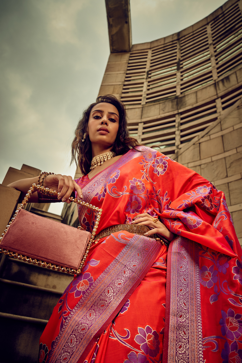 Royal Grandeur Draped in Luxurious Banarasi Satin Silk Elegance