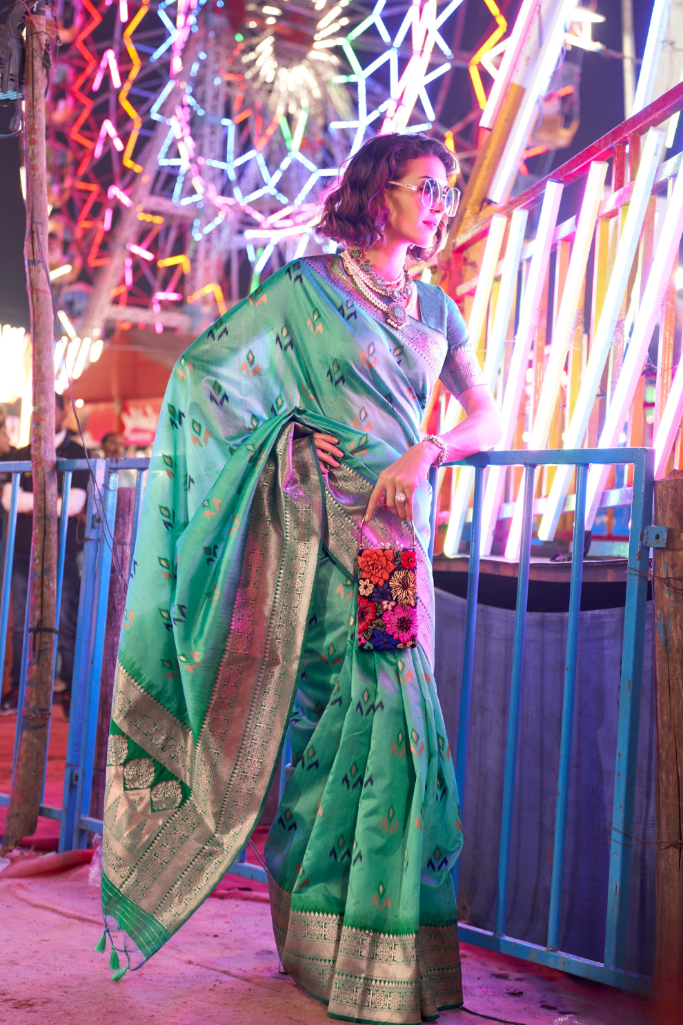 Designer Party Wear Handloom Kaitra Silk Saree with Elegant Weaving