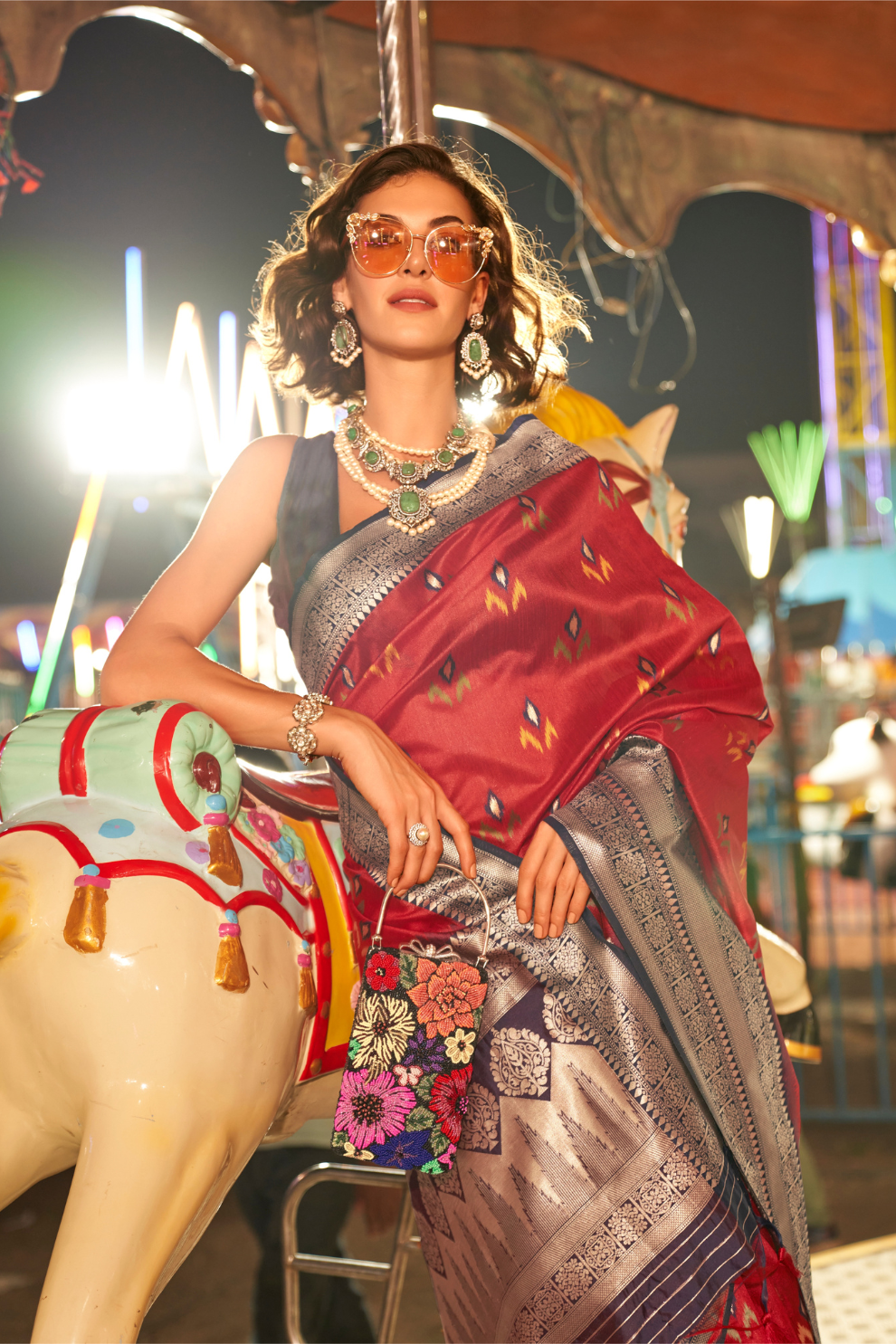 Designer Party Wear Handloom Kaitra Silk Saree with Elegant Weaving