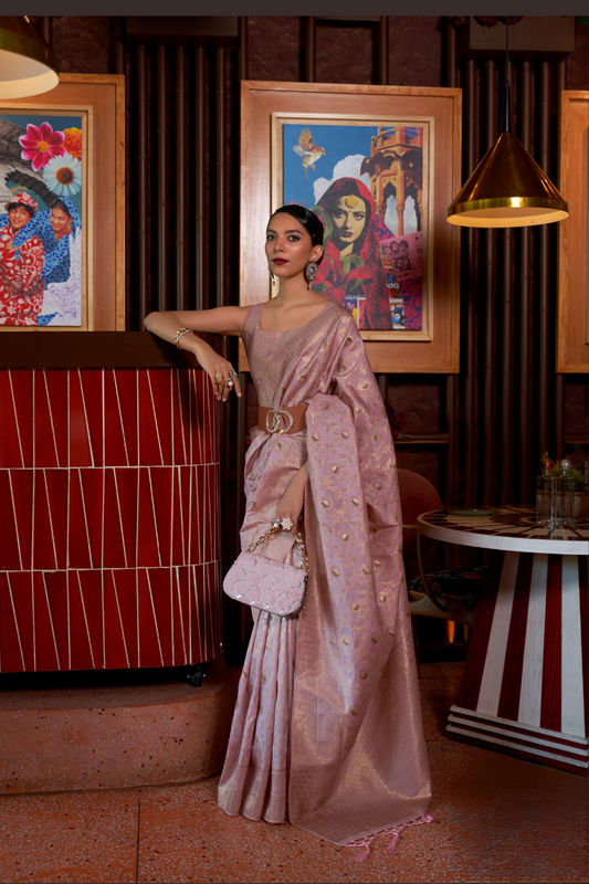 Elegant Tussar Silk Saree with Zari Woven Detailing