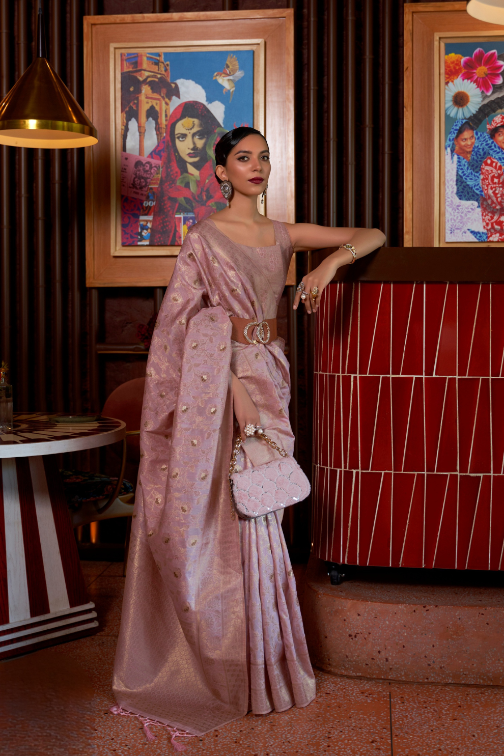 Elegant Tussar Silk Saree with Zari Woven Detailing