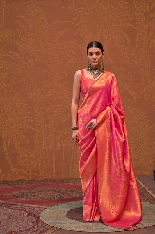 Gracefully Woven Pure Handloom Silk Drape Saree