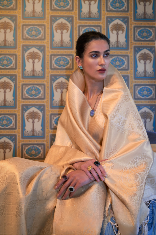 Classic Kanjivaram Silk Saree with Traditional Zari Weaving