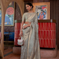 Elegant Tussar Silk Saree with Zari Woven Detailing