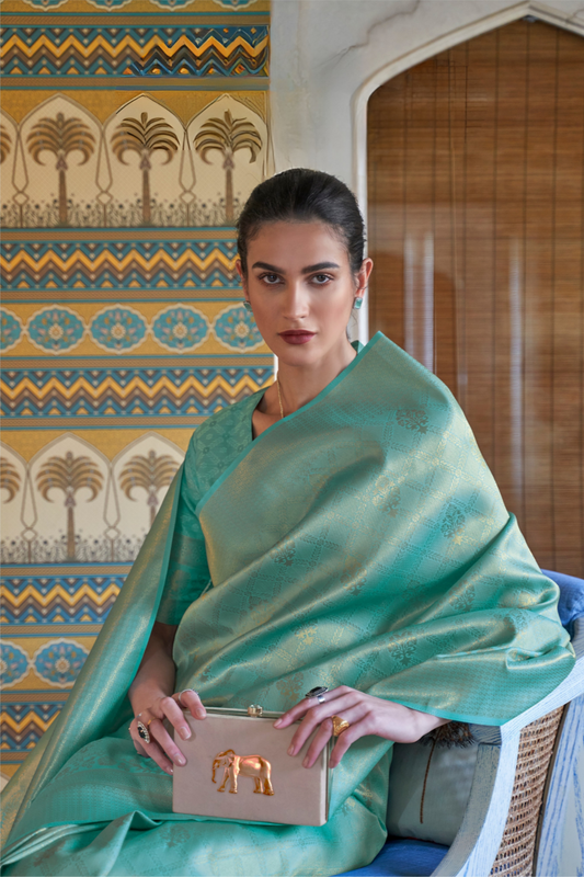 Classic Kanjivaram Silk Saree with Traditional Zari Weaving