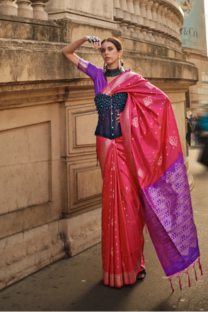 Banarasi Soft Silk Handloom Saree with Traditional Elegance