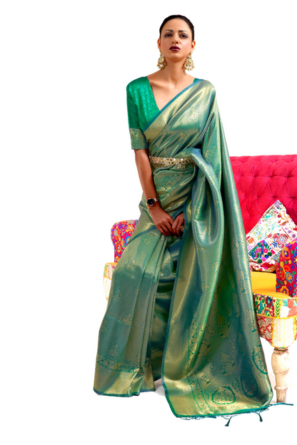 Kanjivaram Pattu Silk Saree with Cultural Elegance and Shine