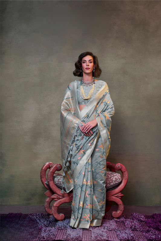 Beautiful Designer Jamdani Handwoven Cotton Saree for Festive We