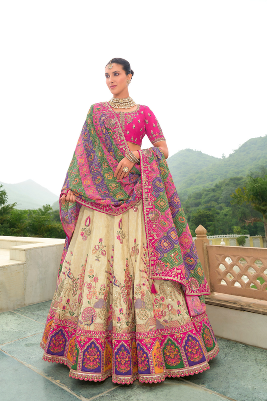Designer Ethnic Lehenga with Dupatta and Intricate Embroidery