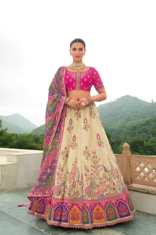 Designer Ethnic Lehenga with Dupatta and Intricate Embroidery