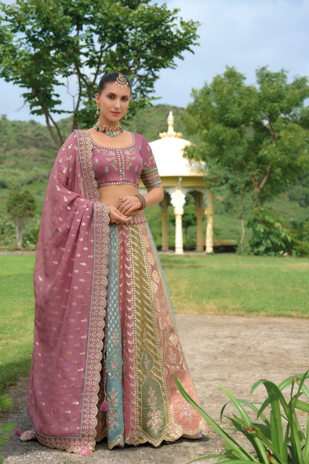 Designer Ethnic Lehenga with Dupatta and Intricate Embroidery